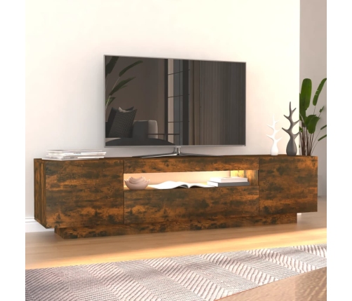 vidaXL TV skapītis ar LED apgaismojumu, ozolkoka krāsa, 160x35x40 cm