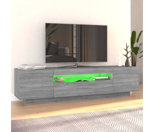 vidaXL TV skapītis ar LED lampiņām, 160x35x40 cm, pelēka ozola krāsa