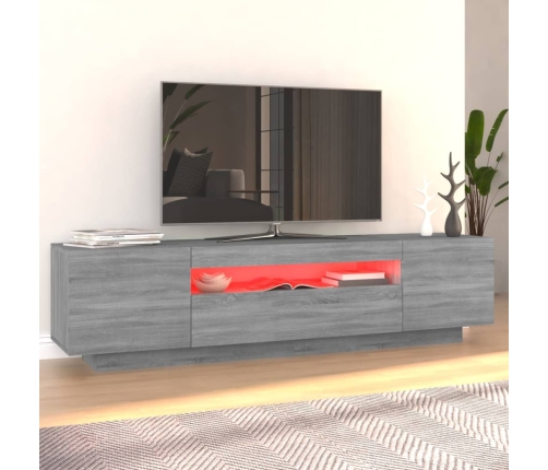 vidaXL TV skapītis ar LED lampiņām, 160x35x40 cm, pelēka ozola krāsa