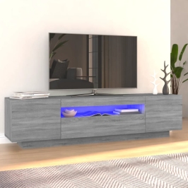 Tv Skapītis Ar Led Lampiņām, 160X35X40 Cm, Pelēka Ozola Krāsa Vidaxl