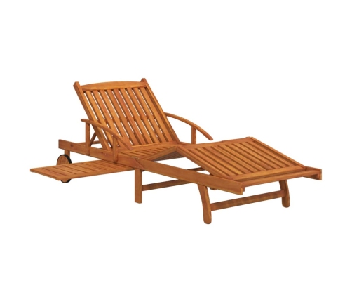 vidaXL 2-daļīgs sauļošanās zviļņu komplekts ar galdiņu, akācijas koks