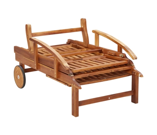 vidaXL 2-daļīgs sauļošanās zviļņu komplekts ar galdiņu, akācijas koks