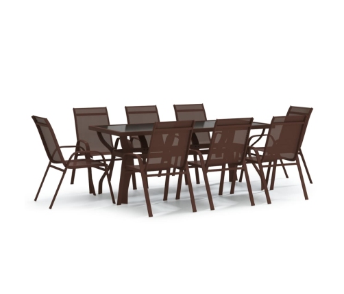 9-Daļīgs Dārza Mēbeļu Komplekts, Brūns, Melns Vidaxl