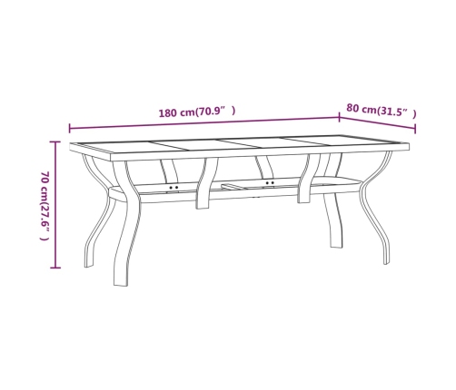 9-Daļīgs Dārza Mēbeļu Komplekts, Brūns, Melns Vidaxl