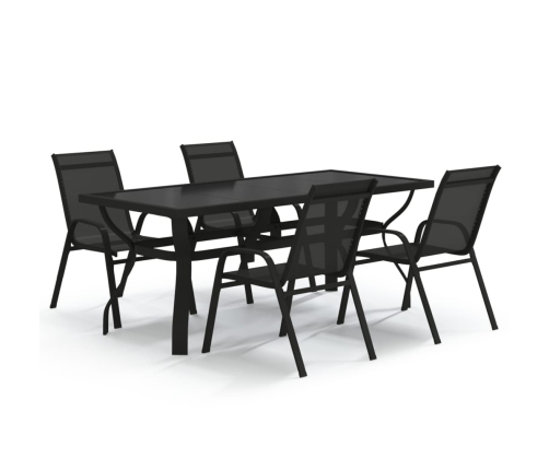 5-Daļīgs Dārza Mēbeļu Komplekts, Melns Vidaxl