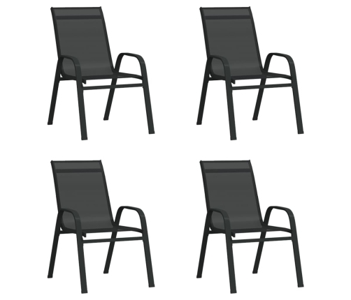 5-Daļīgs Dārza Mēbeļu Komplekts, Melns Vidaxl