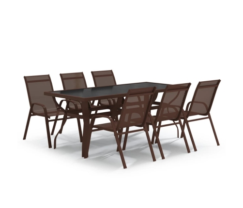 7-Daļīgs Dārza Mēbeļu Komplekts, Brūns, Melns Vidaxl