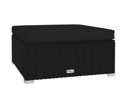 vidaXL 4-daļīgs dārza atpūtas mēbeļu komplekts, melna PE rotangpalma