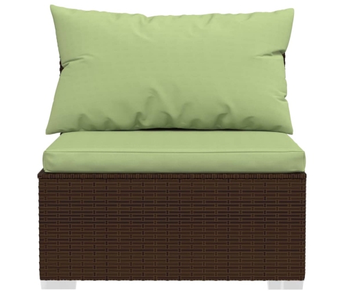 vidaXL 10-daļīgs dārza atpūtas mēbeļu komplekts, brūna PE rotangpalma