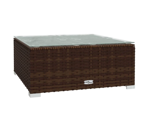 vidaXL 10-daļīgs dārza atpūtas mēbeļu komplekts, brūna PE rotangpalma