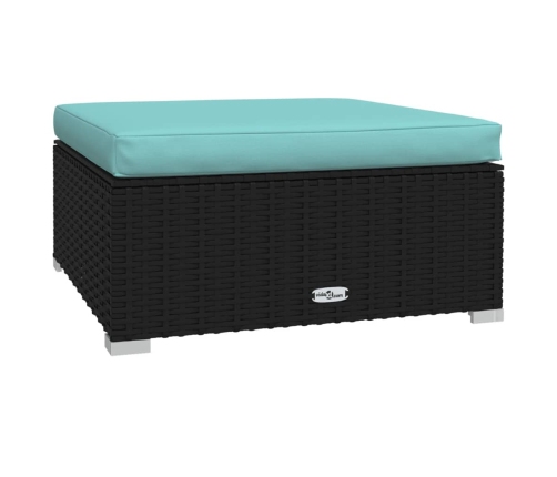 vidaXL 10-daļīgs dārza mēbeļu komplekts, matrači, melna PE rotangpalma