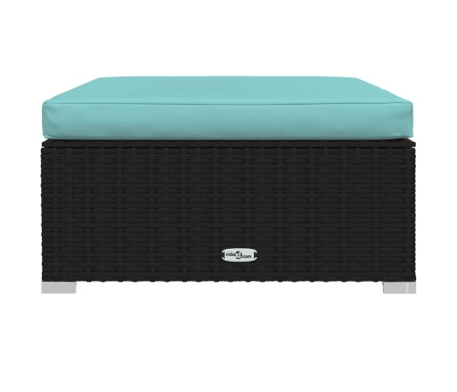 vidaXL 10-daļīgs dārza mēbeļu komplekts, matrači, melna PE rotangpalma