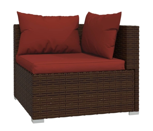 vidaXL 10-daļīgs dārza atpūtas mēbeļu komplekts, brūna PE rotangpalma