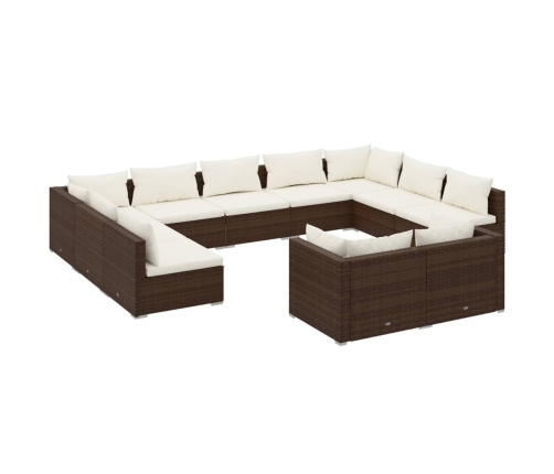 vidaXL 11-daļīgs dārza atpūtas mēbeļu komplekts, brūna PE rotangpalma