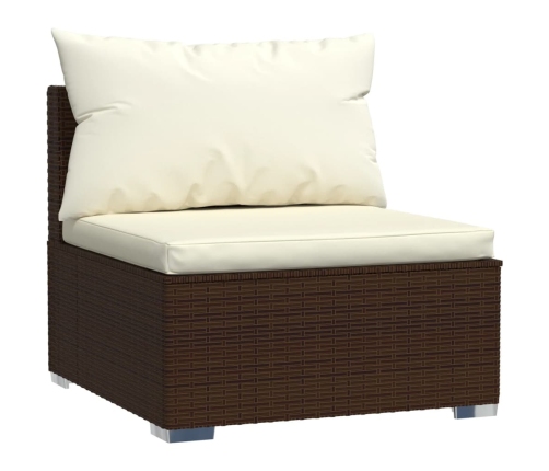 vidaXL 10-daļīgs dārza atpūtas mēbeļu komplekts, brūna PE rotangpalma