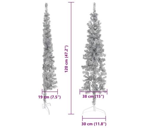 Mākslīgā Ziemassvētku Egle, Statīvs, Pusapaļa, Sudraba, 120 Cm Vidaxl