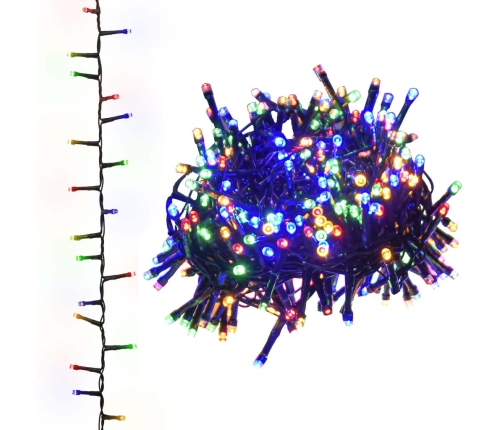 vidaXL LED lampiņu virtene ar 400 LED, daudzkrāsaina, 13 m, PVC