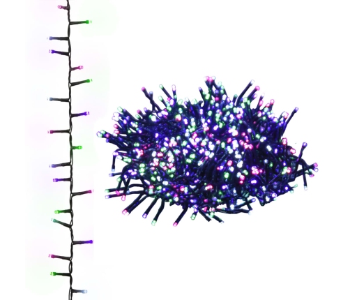 vidaXL LED lampiņu virtene ar 3000 LED, pasteļtoņi, 65 m, PVC