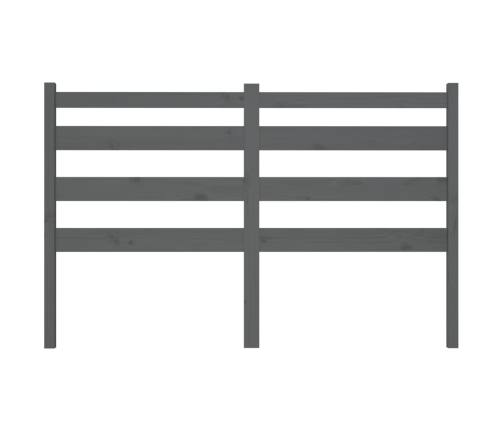 vidaXL gultas galvgalis, pelēks, 146x4x100 cm, priedes masīvkoks