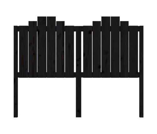 vidaXL gultas galvgalis, melns, 146x4x110 cm, priedes masīvkoks