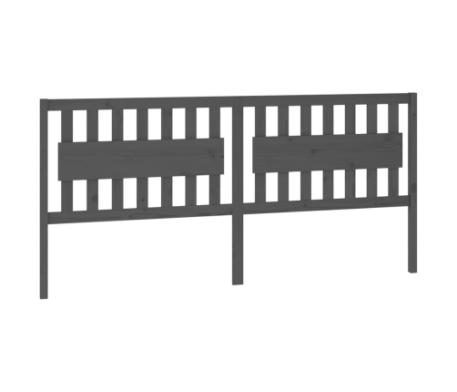 vidaXL gultas galvgalis, pelēks, 205,5x4x100 cm, priedes masīvkoks