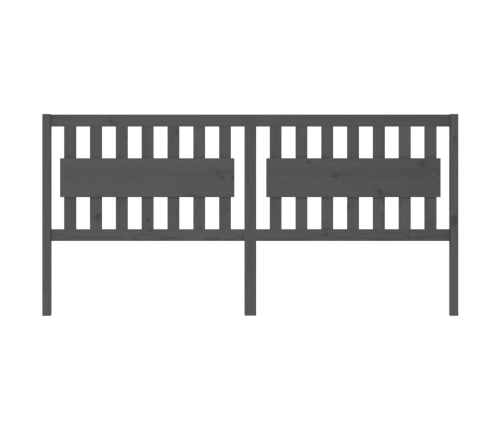 vidaXL gultas galvgalis, pelēks, 205,5x4x100 cm, priedes masīvkoks