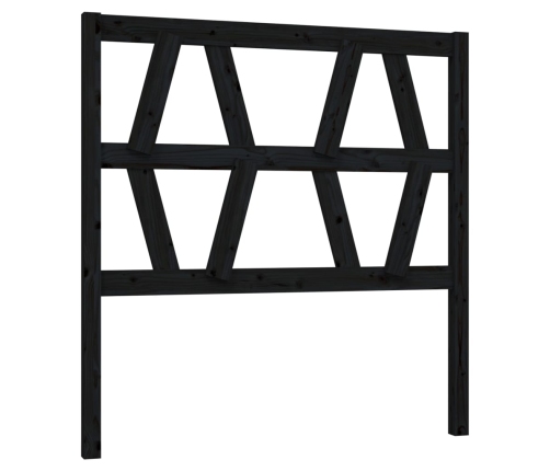 vidaXL gultas galvgalis, melns, 81x4x100 cm, priedes masīvkoks