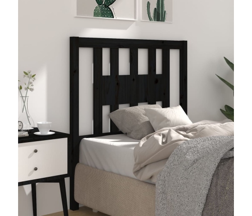 vidaXL galvgalis, melns, 96x4x100 cm, priedes masīvkoks