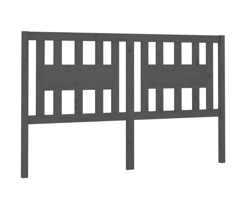 vidaXL galvgalis, pelēks, 166x4x100 cm, priedes masīvkoks