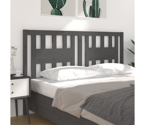 vidaXL galvgalis, pelēks, 166x4x100 cm, priedes masīvkoks