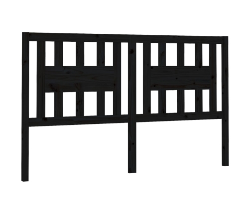 vidaXL galvgalis, melns, 206x4x100 cm, priedes masīvkoks