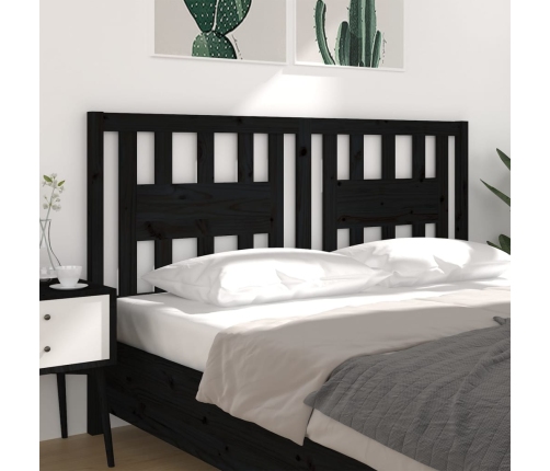 vidaXL galvgalis, melns, 206x4x100 cm, priedes masīvkoks