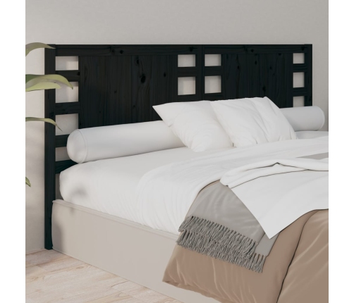 vidaXL galvgalis, melns, 126x4x100 cm, priedes masīvkoks