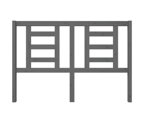 vidaXL gultas galvgalis, pelēks, 146x4x100 cm, priedes masīvkoks