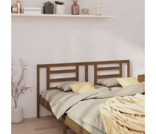 vidaXL gultas galvgalis, medus brūns, 206x4x100 cm, priedes masīvkoks