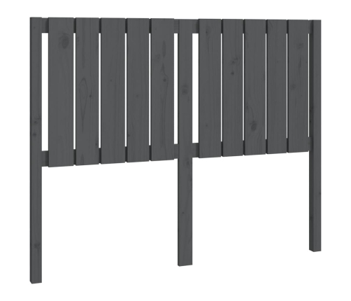 vidaXL gultas galvgalis, pelēks, 125,5x4x100 cm, priedes masīvkoks