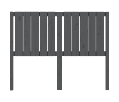 vidaXL gultas galvgalis, pelēks, 125,5x4x100 cm, priedes masīvkoks