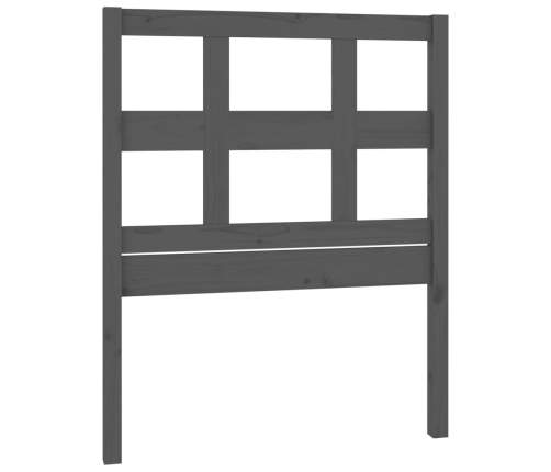 vidaXL gultas galvgalis, pelēks, 80,5x4x100 cm, priedes masīvkoks