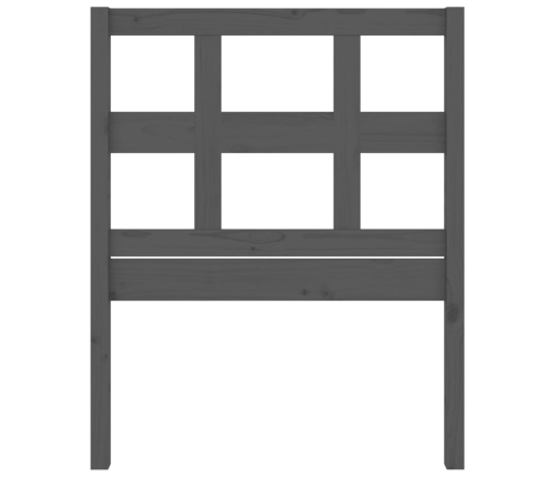 vidaXL gultas galvgalis, pelēks, 80,5x4x100 cm, priedes masīvkoks