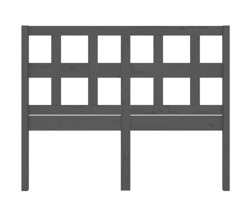 vidaXL gultas galvgalis, pelēks, 125,5x4x100 cm, priedes masīvkoks