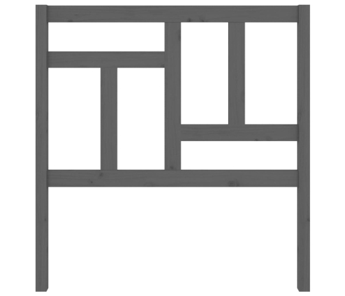 vidaXL gultas galvgalis, pelēks, 95,5x4x100 cm, priedes masīvkoks