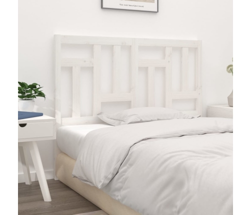 vidaXL gultas galvgalis, balts, 125,5x4x100 cm, priedes masīvkoks