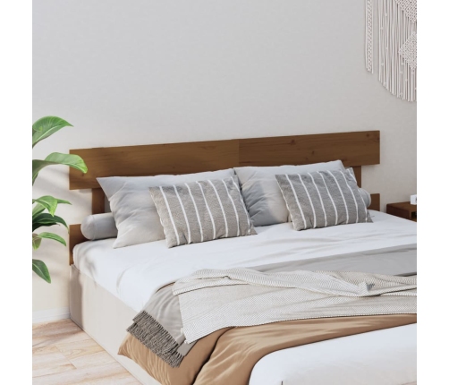 vidaXL gultas galvgalis, medus brūns, 204x3x81 cm, priedes masīvkoks