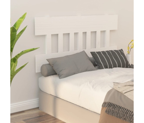 vidaXL gultas galvgalis, balts, 143,5x3x81 cm, priedes masīvkoks