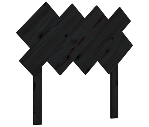 vidaXL gultas galvgalis, melns, 92x3x81 cm, priedes masīvkoks