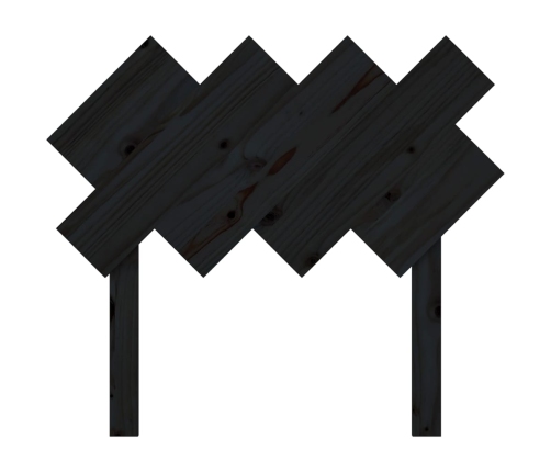 vidaXL gultas galvgalis, melns, 92x3x81 cm, priedes masīvkoks