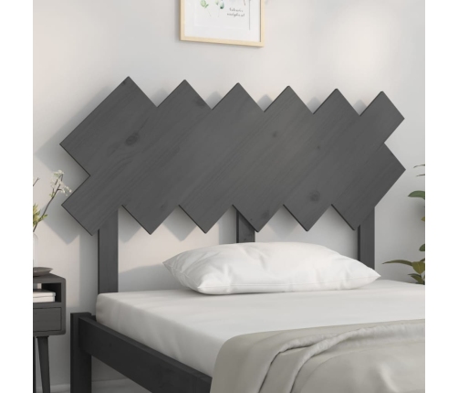 vidaXL gultas galvgalis, pelēks, 122,5x3x80,5 cm, priedes masīvkoks
