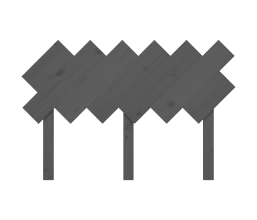 vidaXL gultas galvgalis, pelēks, 122,5x3x80,5 cm, priedes masīvkoks