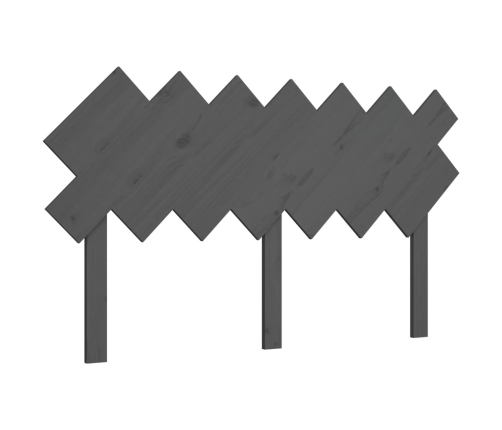 vidaXL gultas galvgalis, pelēks, 151,5x3x81 cm, priedes masīvkoks