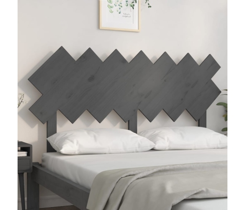 vidaXL gultas galvgalis, pelēks, 151,5x3x81 cm, priedes masīvkoks